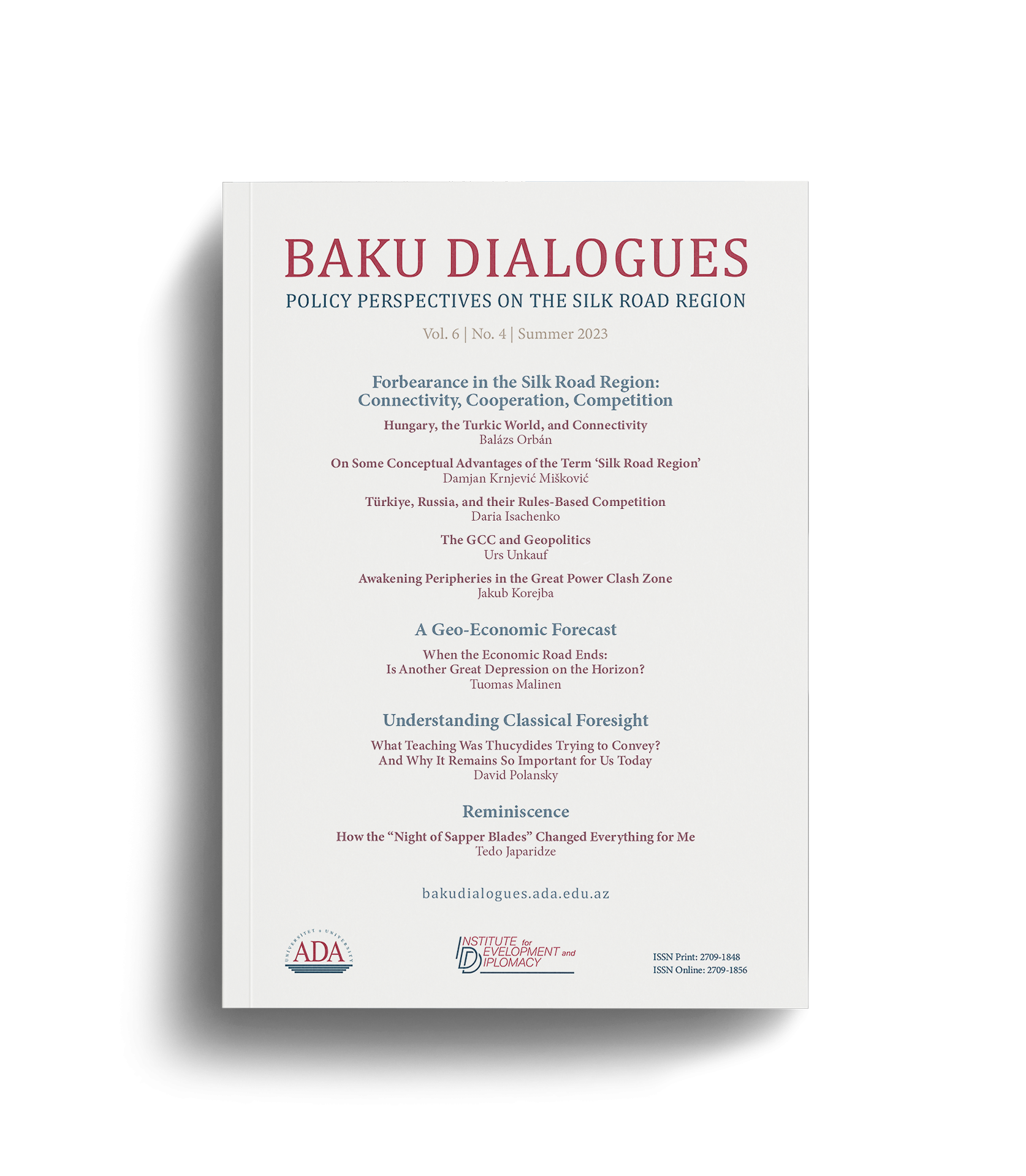 Baku Dialogues Magazine Cover